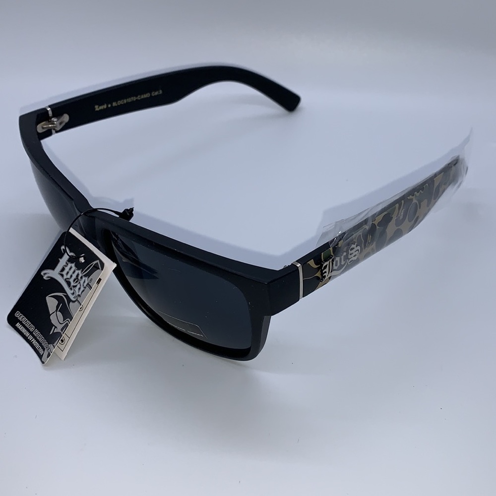 New Locs Classic Square Camo Wrap-Around Sport Retro Sunglasses Hardcore Shades